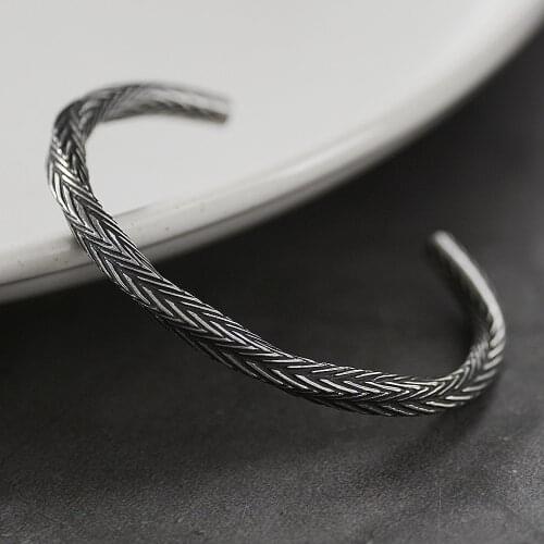 Mens nostalgic Viking Bracelet retro silvery punk Bracelet opening Bracelet mens gift pulseira Mangina