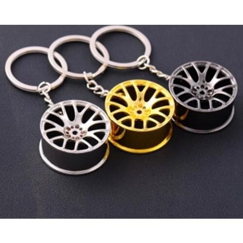 Auto Turbo Hub Keychain Wheel Rim Car Keyring Luxury Zinc Alloy Key Fob Wheel Tire Styling Car Key Chain Keyring For BMW