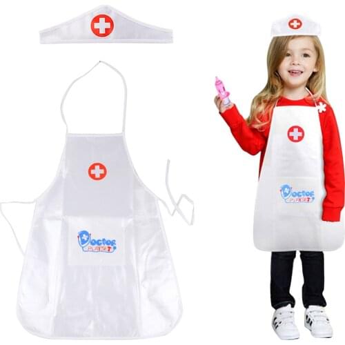 Kids Doctor Nurse Uniforms Fancy Role Play Costume For Girl Boys Nurse Doctor Cross Coat Children Cosplay Party Toys Set Outfits