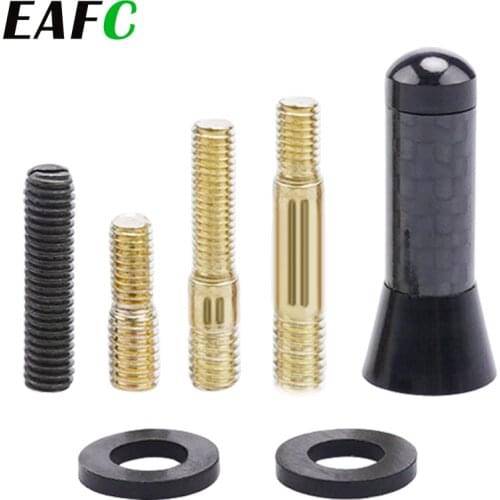 EAFC 3.5cm Car Styling Roof Antenna Enhanced Signal Carbon Fiber Screw Metal Short Stubby Mast Antenna For Benz Mazda Honda