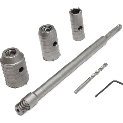 Hot 3Pcs 30/40/50Mm Sds Plus Shank Hole Saw Cutter Concrete Cement Stone Wall Drill Bit With Wrench