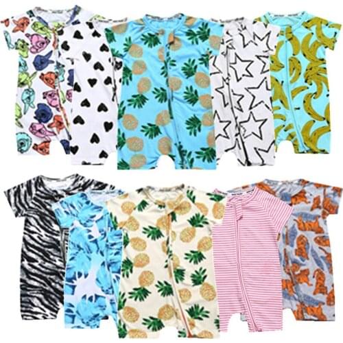 Cotton Baby Rompers Summer Short Sleeve Baby Boy Clothes Print Infant Jumpsuits Novel Baby Girl Clothes Newborn Toddler Clothing