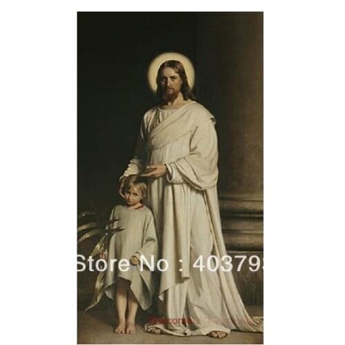 Christ and a Boy Carl Heinrich Bloch Repro oil painting on canvas free shipping