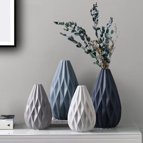 Creative Geometric Origami Ceramic Vase Home Office Wine Cabinet Desktop Flower Arrangement Container Dry Flower Vase Decoration