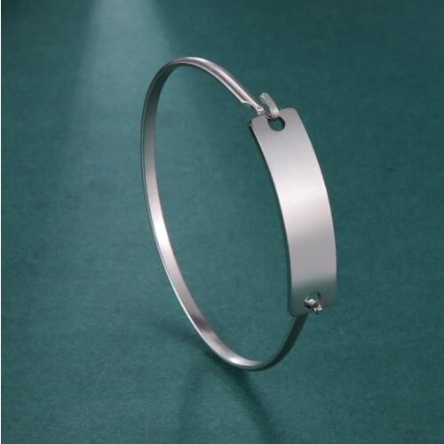 Lemegeton Customized Name Bracelet Women Men Personalized Custom Engraved Name Date Cuff Bangles Stainless Steel Jewelry