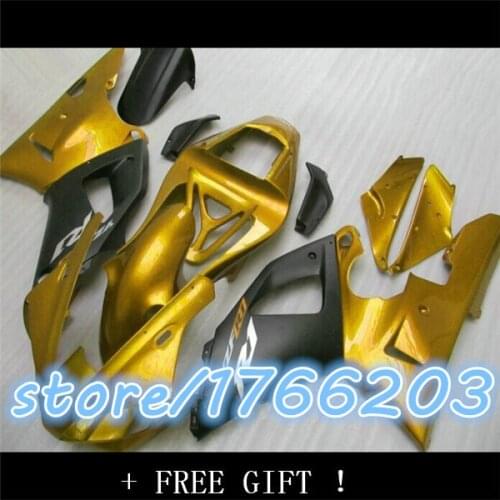 Hot sales YZF R1 YZF R1, 2000-2001-00-01 YZF1000 fairing kit YZFR1 00 01 golden black sport bike cheap motorcycle at 3 o 'clock