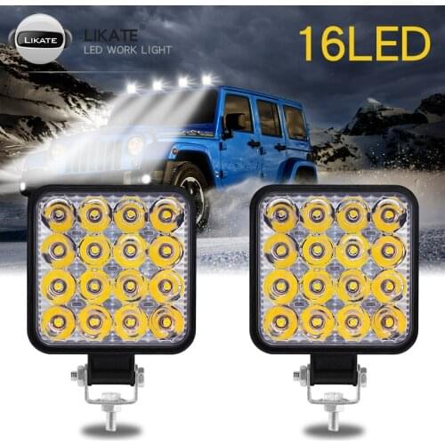 LKT Led Light Bar 48W Barra Led 16LED 12V 24V Led Car Light For 4x4 Led Bar Offroad SUV Tractor Trucks Fog Light Work Light