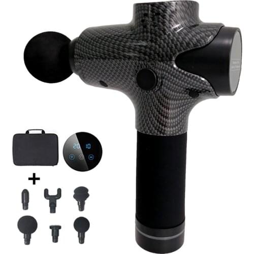 2020 new mini percussion muscle booster model post-workout sports deep heated therapy 6 head lcd 30 speed massager massage gun