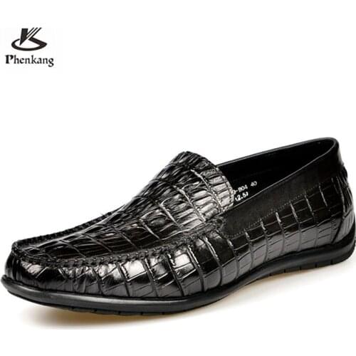 Mens Genuine Leather Silp on Brown Driving Soft Daily Pea Loafer Shoes Summer Black Dress Business Shoes 2021