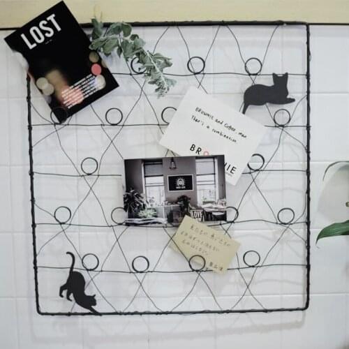 Wall mounted vintage retro handmade photo display and card holder wired