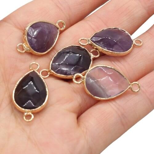 Natural Semi-precious Necklace Pendants Charms Amethysts Faceted Pendant for Jewelry Making DIY Reiki Heal Necklace Bracelet