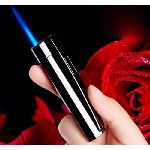 2021 NEW Portable Butane Gas Windproof Lighters Cigarette Cigar Lighter Mini Torch Jet Lighter Blue Flame 1300C Gadgets For Men