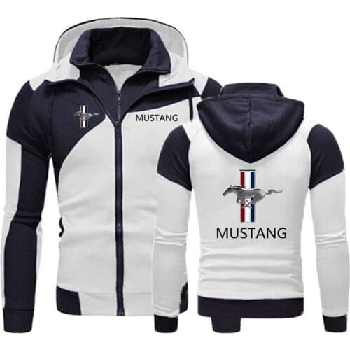 NEW Mustang Jacket Men Sweatshirt Hoody Spring Autumn Fleece Cotton Zipper Hoodies Harajuku Male Clothing Coat