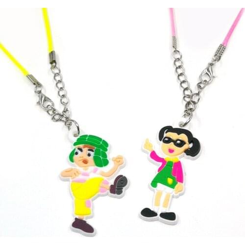 1PCS PVC Necklace fashion racing game cartoon figure kawaii necklaces charms fit kids Rope chain boy girl collars fun toy gift