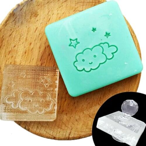 Cloud Moon Sun Pattern Stamp Home Cleaning Natural Seal Acrylic Transparent Imprint Soap Stamp For Handmade Making Chapter