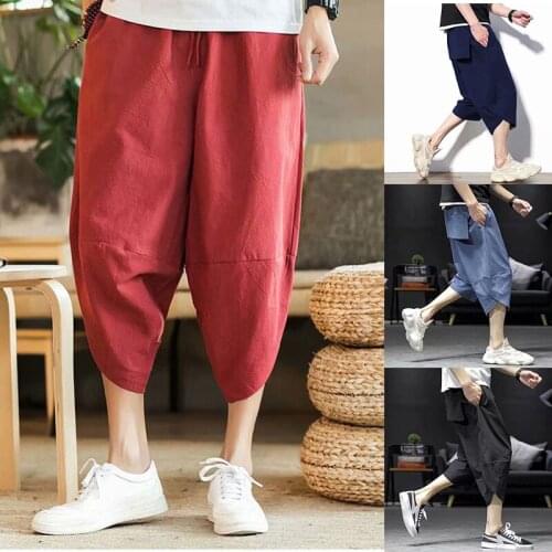Casual Mens Pants Fashion Atmosphere Streetwear Hip Hop Running Cropped Trouser Harajuku jogging Sports Pant Harem Clothing Men