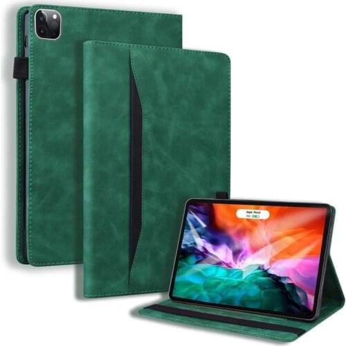 Luxury Business Case For iPad Pro 12.9 2021 A2379 A2461 A2462 Front Stand PU Leather Wallet Cover