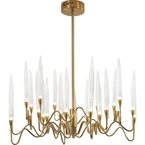 Modern Crystal Metal Chandelier Gold LED Pendant Light For Shopping Mall Restaurant Bedroom Home Ceiling Lamp Fixture PA0615