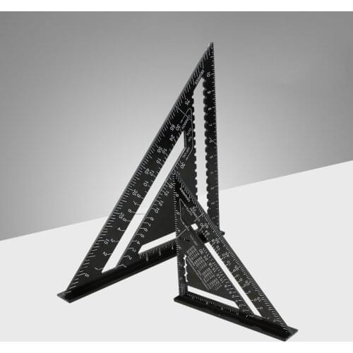 7/12inch Aluminum Alloy Triangle Angle Ruler Woodworking Measurement Tool 30cm Quick Read Square Layout Gauge Squares Protractor