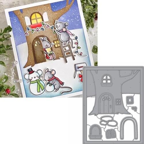 Cozy Tree House Metal Cutting Dies Stencils Cozy Tree House Die Cut For Card Making DIY New 2019 Crafts Cards