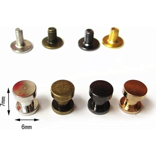 XUNZHE 20pcs 7*6mm Double flat rivet DIY Luggage Leather metal Nail great quality Copper Rivet Screw Nail Rivet strap Rivets