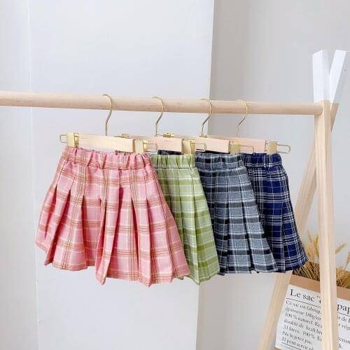 Baby Girl Tutu Skirts 2020 Spring Autumn New Toddler Girl Pleated Skirt Kids Girls Cute Lovely Plaid Skirts Baby Clothes 2-8Y