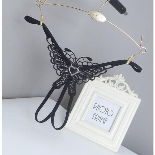 Heart Metal Womens Panties Sexy Lingerie Strap Open Crotch G String Thong Butterfly Shape Erotic Panties Women Lingerie