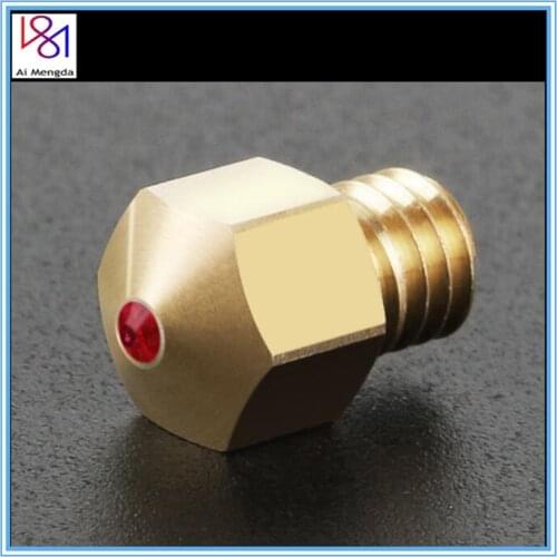 1pc 3D Printer Parts 0.4mm 1.75mm MK8 Ruby Nozzle Gemstone 3D Printing Nozzle For PETG ABS PET PEEK Nylon Filament