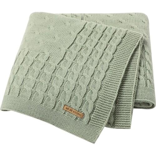 100*80cm Newborn Bebes Knitted Baby Blankets Swaddle Wrap Stroller Bedding Basket Muslin Children Super Soft