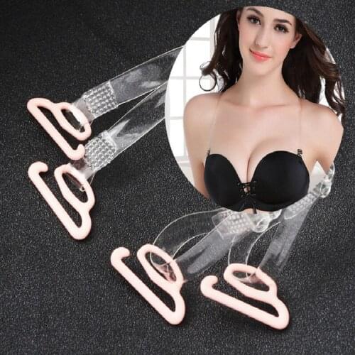 100pair Women Simple Sexy Summer Beautiful Thin Invisible Shoulder Strap Underwear Collocation Dress Transparent Frosted Straps