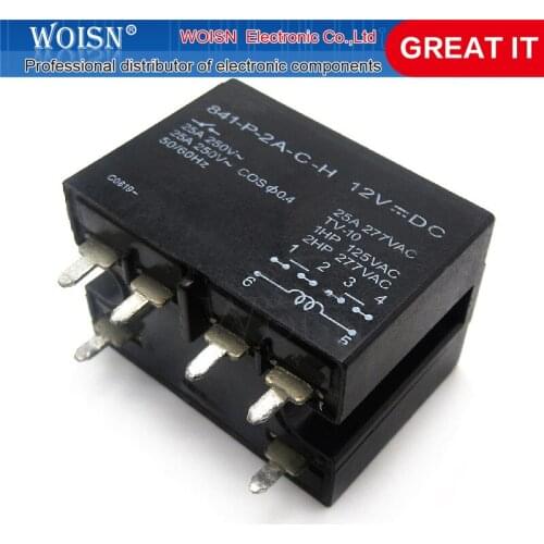 2pcs/lot 841-P-2A-C-H 12VDC Relay 25A 6-PIN In Stock