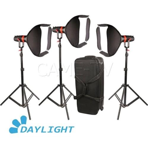 3 Pcs CAME-TV Q-55W Boltzen 55w 21000 lux/1m MARK II High Output Fresnel Focusable LED Daylight Package Led video light