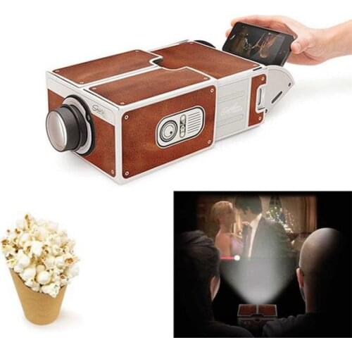 3D Projector Cardboard Mini Smartphone Projector Light Novelty Adjustable Portable Cinema Home Theater Pico