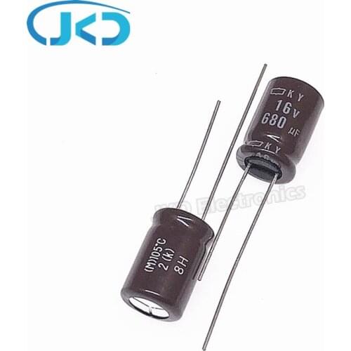 50pcs NCC 16V680UF KY Series 10*16mm electrolytic Capacitor 680UF 16V NCC 16V 680UF ky 680uf/16v NIPPON CHEMI-CON
