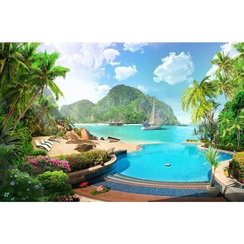 5D DIY Full Square Round Drill Diamond Painting Sea Beach Embroidery Cross Stitch Mosaic Home Decor Christmas Gift DP