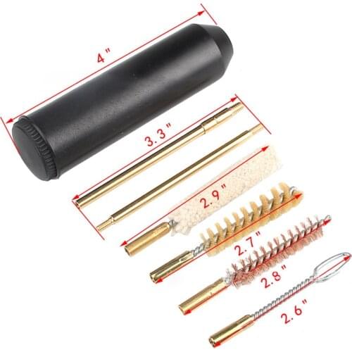 7Pcs Tactical Pocket Pistol Cleaning Kit Rod Brush Professional Gun Cleaning Tools for .38/357/9mm Caliber Hand Gun Accessories