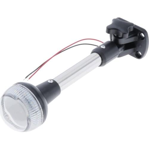 9 inch Marine Navigation Anchor Lights Fold Down Stern Pole Light All-Round 360 Degree LED Signal Lamp for Boat Yacht