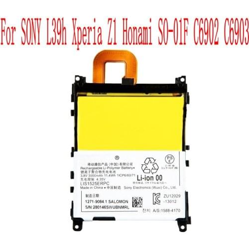 High Quality 3000mAh LIS1525ERPC Battery For SONY L39h Xperia Z1 Honami SO-01F C6902 C6903 Cell Phone