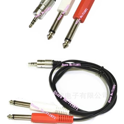6FT one 3.5 Double 6.35 Male Audio Line 1/8 Stereo TRS to 1/4 Dual TS Neutrik REAN Audio Cable two 6.35 one 3.5 Audio Cord wire