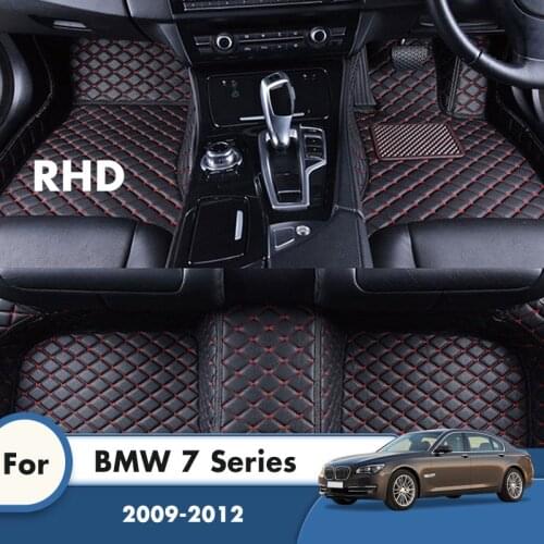RHD Car Floor Mats For BMW 7 Series 2012 2011 2010 2009 Artificial Leather Carpets Custom Foot Pads Car Accessories Interior