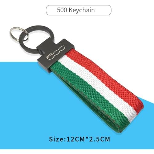 Italian Flag Car Styling Cars Keychain Keyring Key Holder for Fiat 500 Abarth 500 Car Accessories Keychain Key Ring