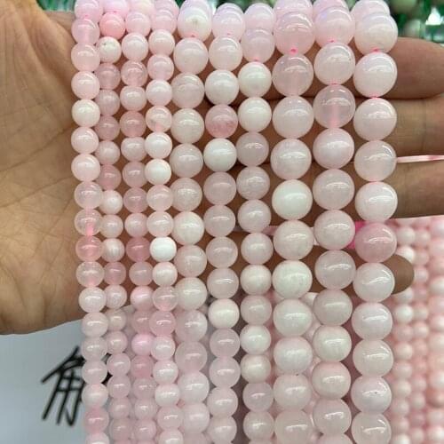 6-10mm Natural Pink Calcite Beads 15'' Round DIY Stone Loose Beads For Jewelry Making Beads Bracelet For Women Necklace Gift