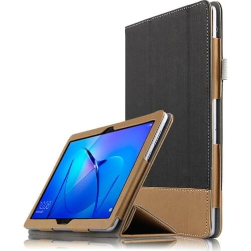 HUWEI Case For Huawei MediaPad T3 10 Protective Smart Cover Leather T310 Tablet PC Case AGS-W09 L09 L03 PU Protector Covers 9.6"