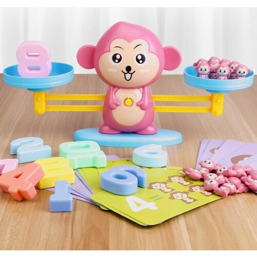 Monkey Digital Balance Scale Toy Early Learning Balance Children Enlightenment Digital Addition and Subtraction Math Scales Toys