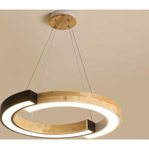 Modern Contracted Wood LED Pendant Lamp For Restaurant Living Room Study Creative Nordic Decorative Indoor Lighting Luminaire