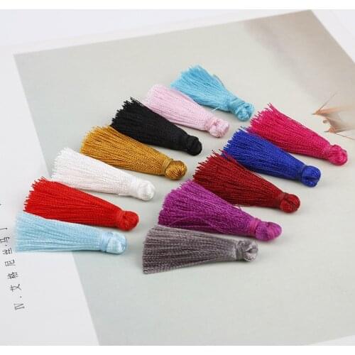 Length 35mm 10pcs Imitation Silk Material Tassel Earring Findings Tassel For DIY Jewelry Making Hanging Charm Pendant Keychain