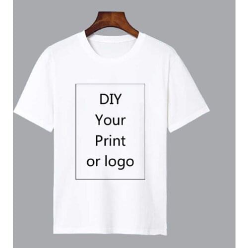 Customized Print T Shirt for Men DIY Your like Photo or Logo White Top Tees T-shirt Mens Size S-3XL Modal Heat Transfer Process