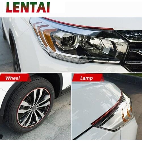 LENTAI NEW Car Decoration Strip Trim Stickers Styling For Citroen C4 C5 Hyundai Solaris I30 VW Polo Ford Fiesta Fusion Mustang