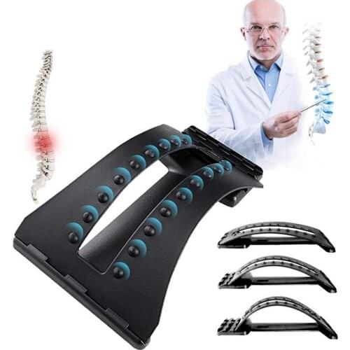 Back Massager Stretcher Lumbar Support Device Lower and Upper Back Pain Relief Relax Posture Corrector 3 Levels
