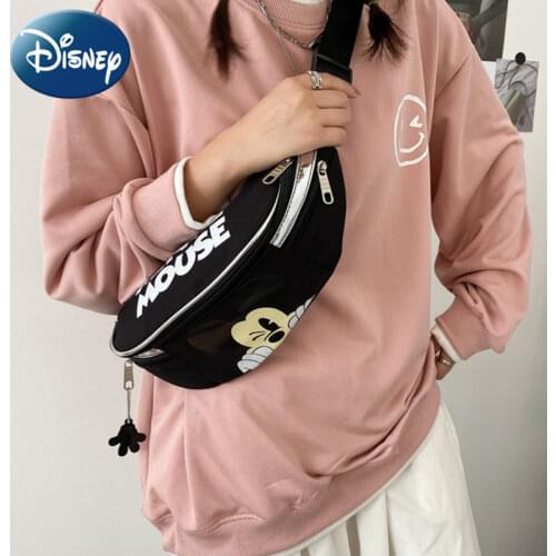 Disney Cartoon Cute Mickey New Ladies Waist Bag High-quality Large-capacity Multi-function Ladies One-shoulder Messenger Bag